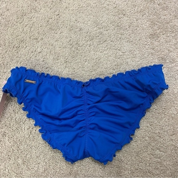 VICTORIA’S Secret sapphire blue Capri Ruffle Cheeky Bottom Sz XS NWT - Picture 3 of 8